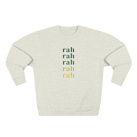 Green and Yellow Rah Rah Crewneck Sweatshirt