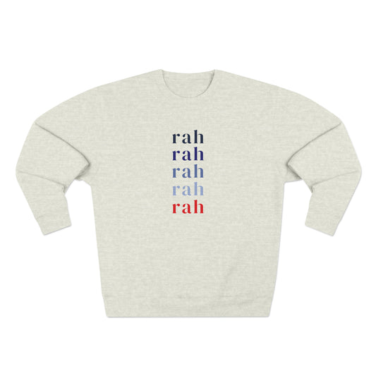 Navy and Red Rah Rah Crewneck Sweatshirt