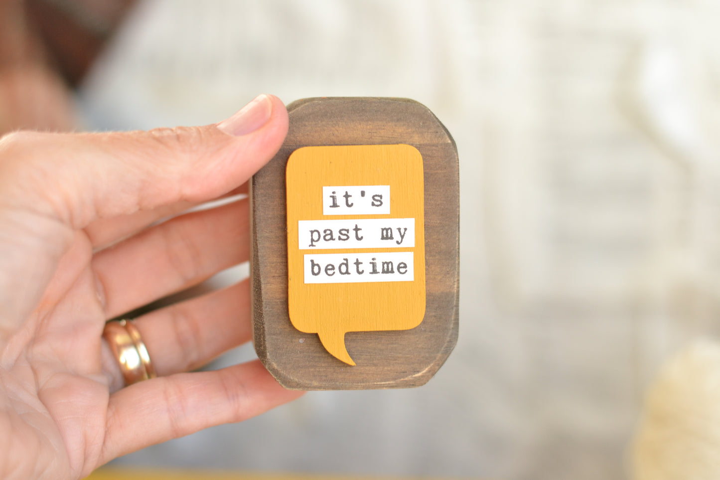 Rustic Wood Block - bedtime