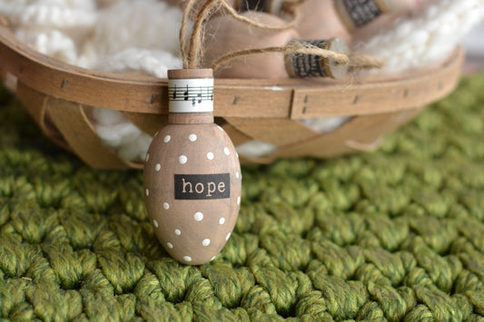 MUSIC NOTES Stained Wood Bulb Ornament