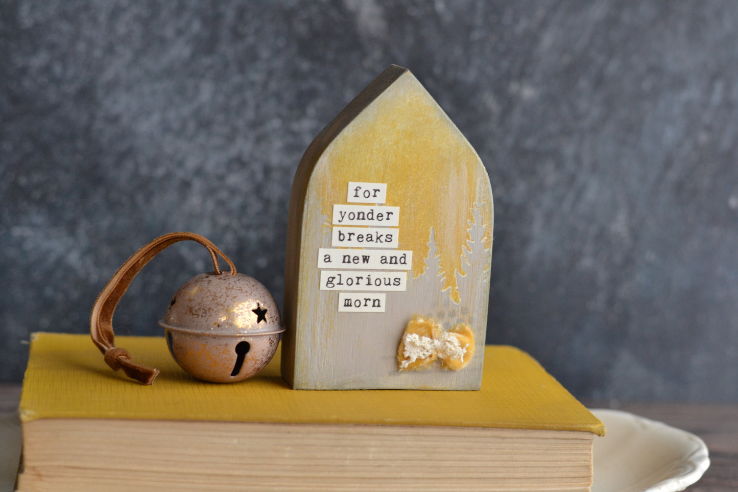 Wood Cathedral Arch Sign - For yonder breaks