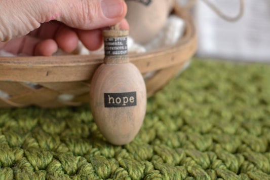 BLACK TEXT Stained Bulb - Hope