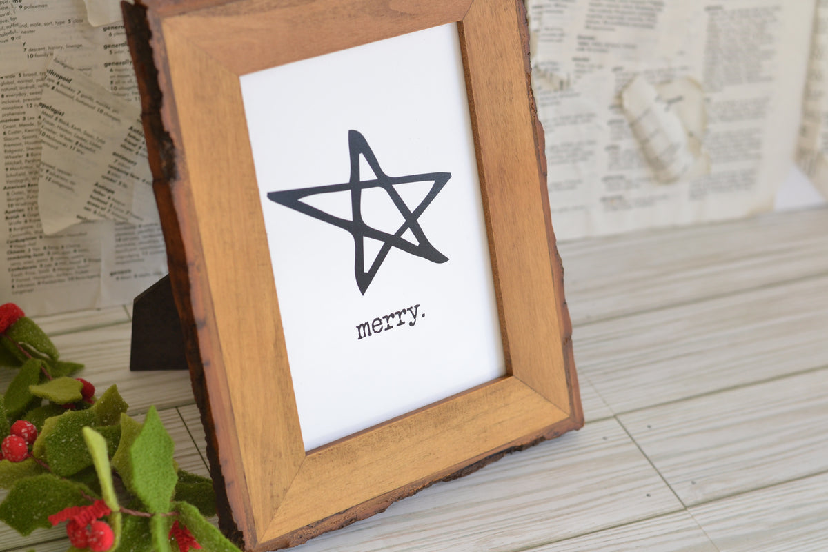 White Merry Print - *frame not included