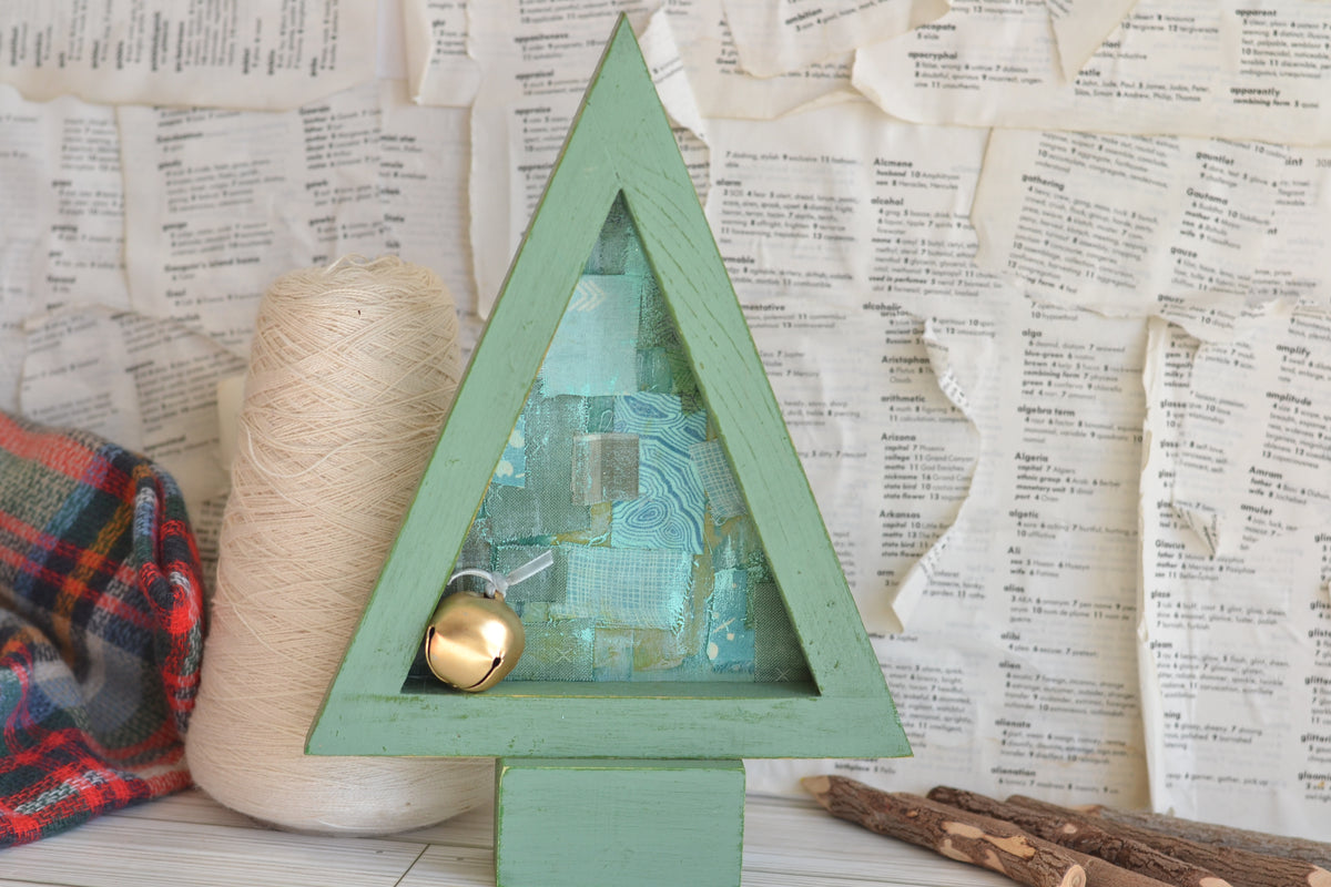 Sage Green Shadowbox Christmas Tree