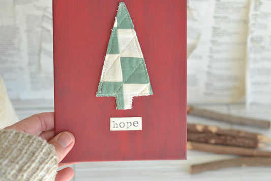 UNFRAMED Quilted Tree Textile Print - hope