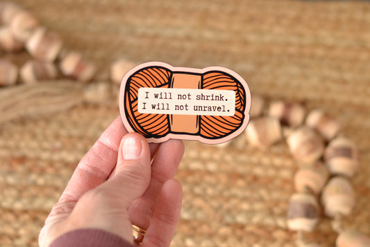 Orange Yarn - I will not shrink MAGNET