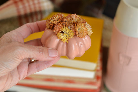 Autumn Floral Mini Blush Pumpkin