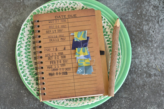 Blues & Greens Lined Library Themed Notebook