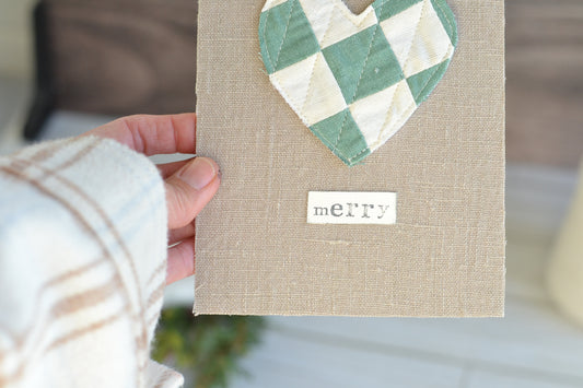UNFRAMED Quilted Heart - 5"x7" Canvas G48 *frame not included