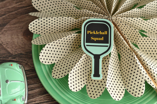 Mint and Yellow Pickleball Squad Sticker