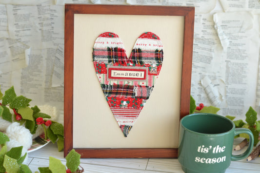 UNFRAMED Quilted Heart - 8"x10" Canvas *frame not included