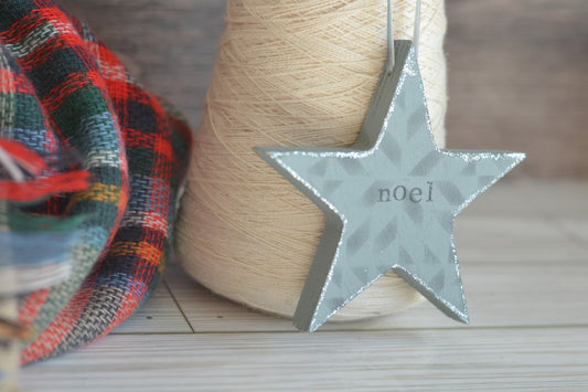 Wood Quilted Star Ornament