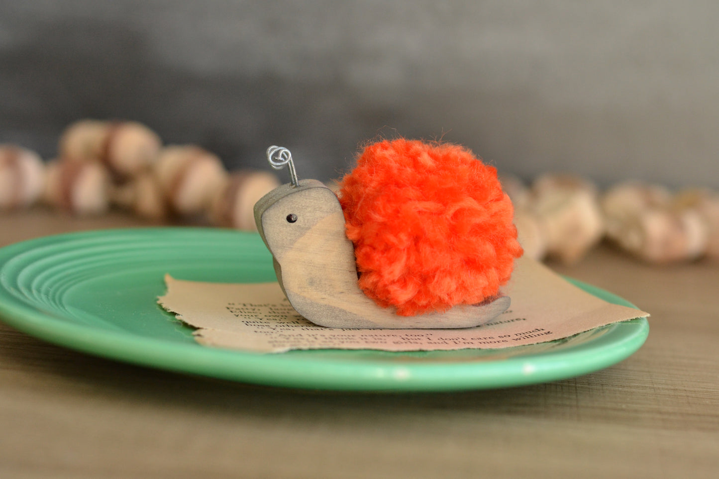 Orange Pom Pom Snail