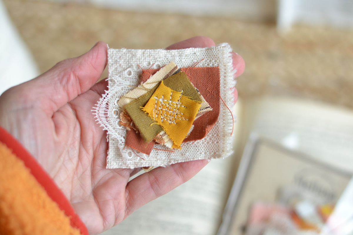 Fabric Tidbit Embellishments - Set of FIVE
