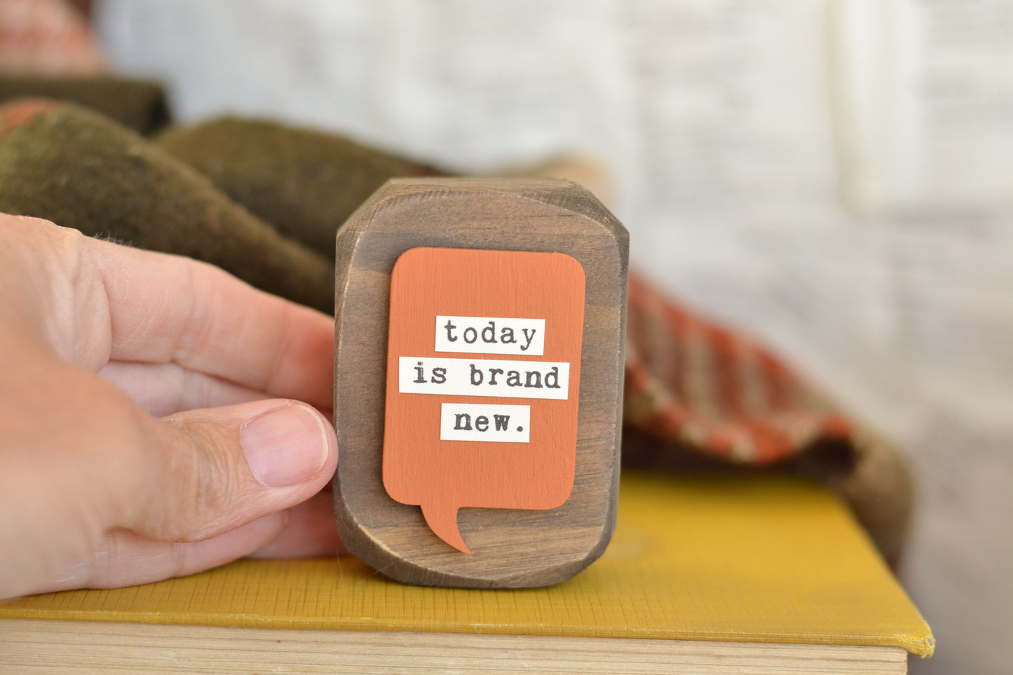 Rustic Wood Block - today