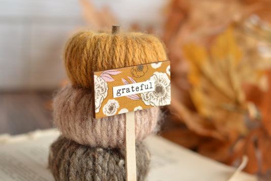 Large Yarn Pumpkin Stack - Grateful Y7