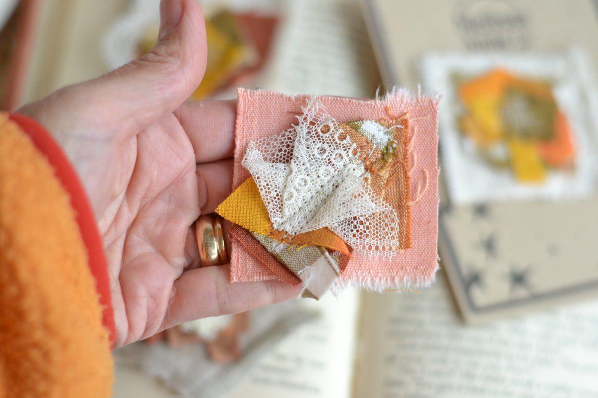 Fabric Tidbit Embellishments - Set of FIVE