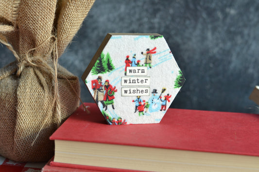 Warm Winter Wishes Flannel Hexagon