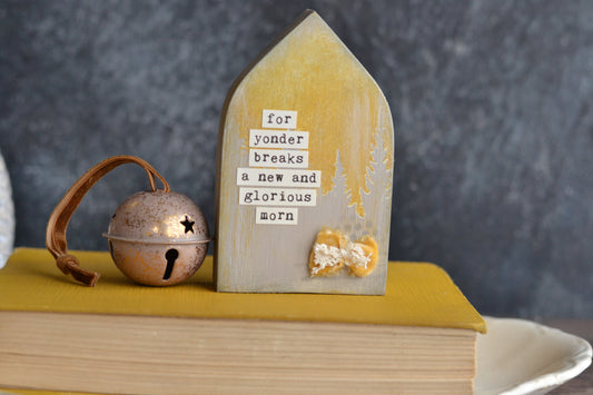 Wood Cathedral Arch Sign - For yonder breaks