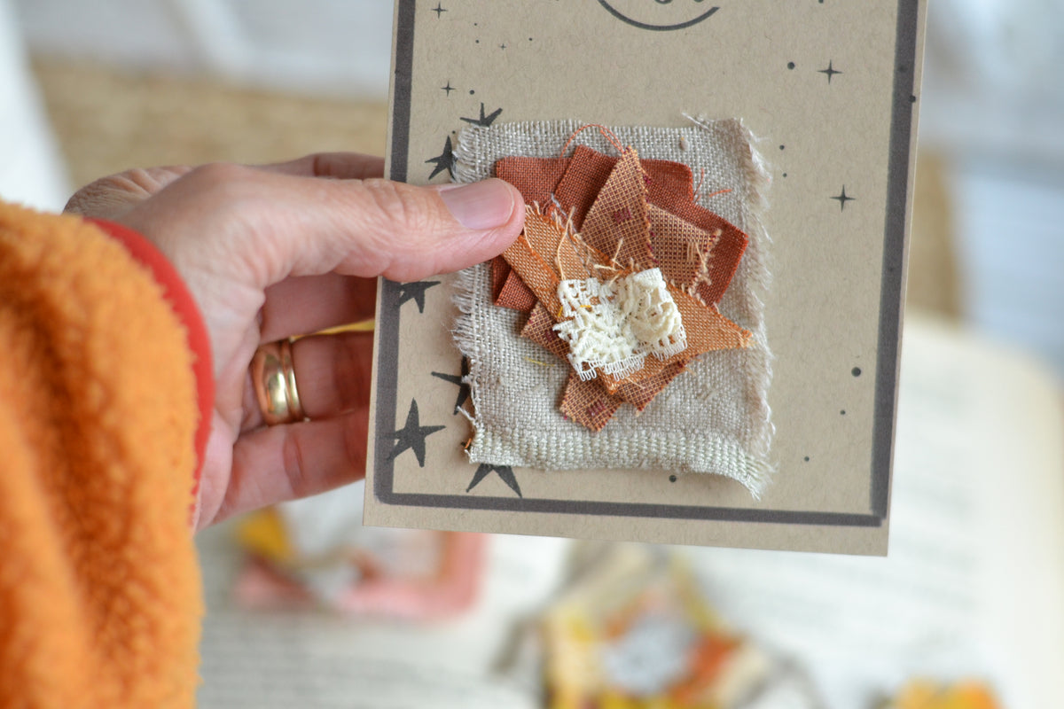 Fabric Tidbit Embellishments - Set of FIVE