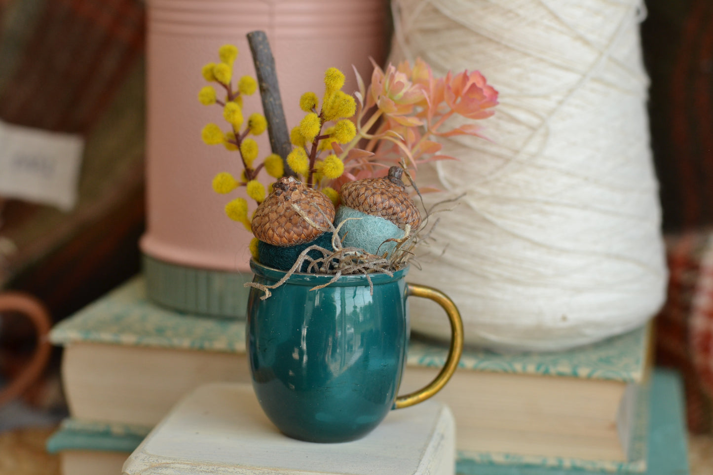 Blue Floral Mini Mug - F33