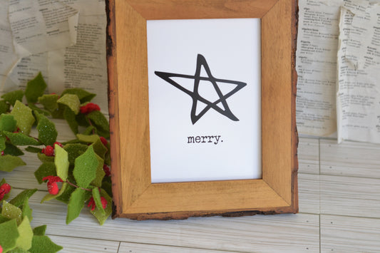 White Merry Print - *frame not included