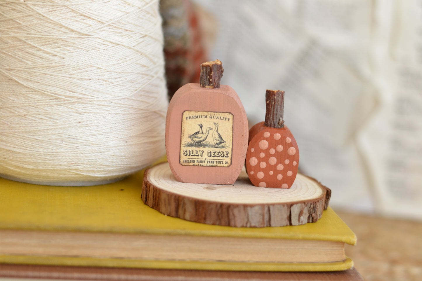 Silly Geese Wood Pumpkin Sign