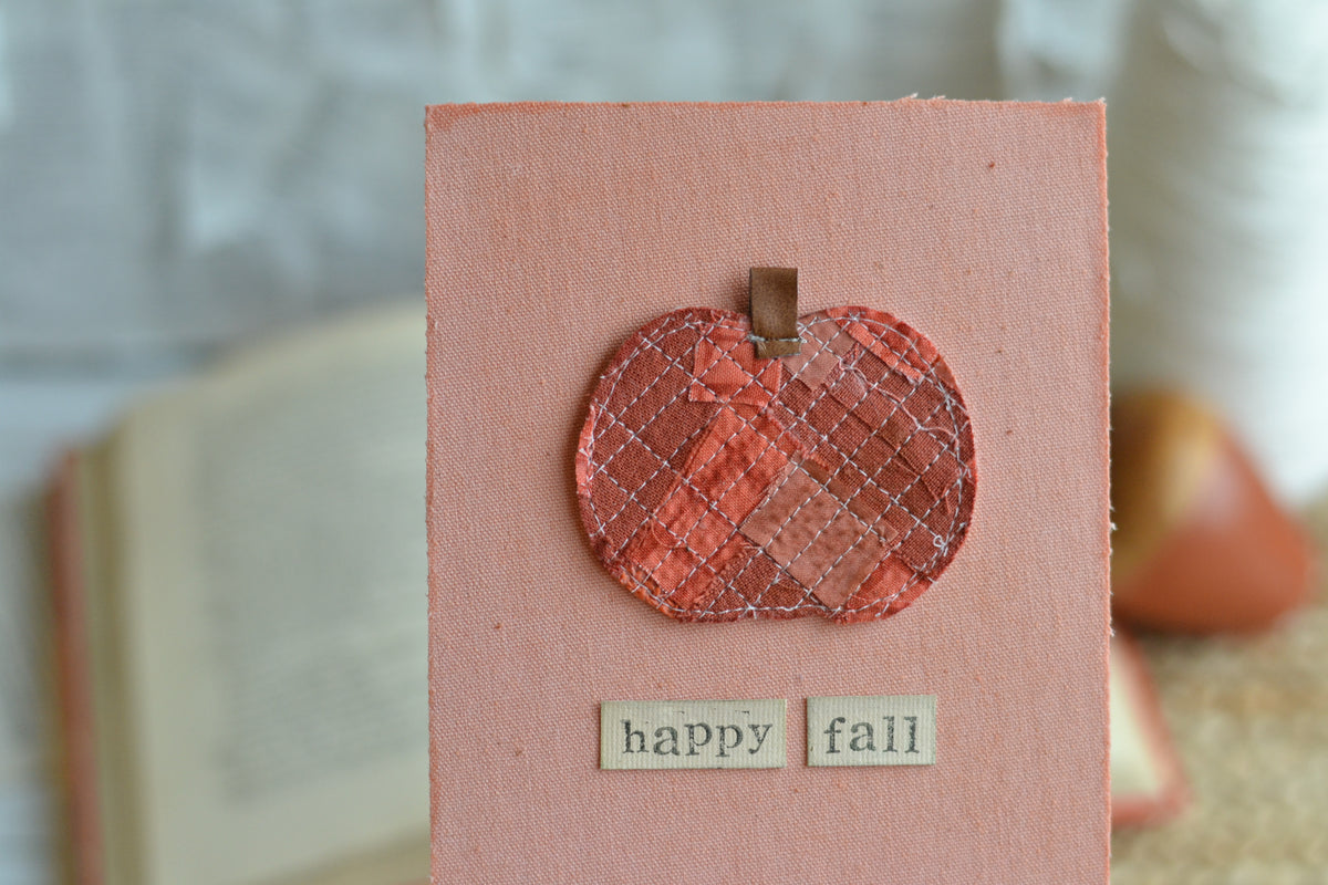 5x7 Textile Art Print - Happy Fall *frame not included*