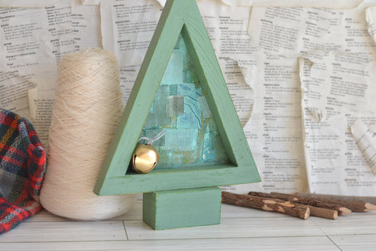 Sage Green Shadowbox Christmas Tree