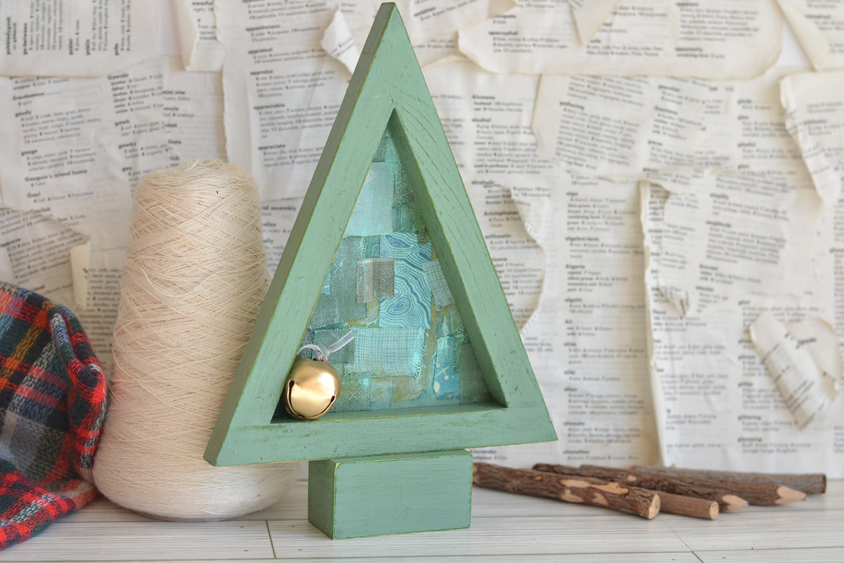 Sage Green Shadowbox Christmas Tree