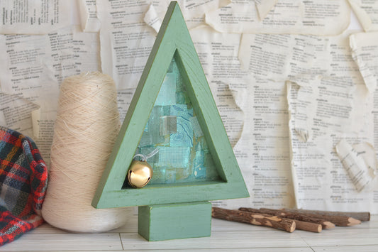 Sage Green Shadowbox Christmas Tree
