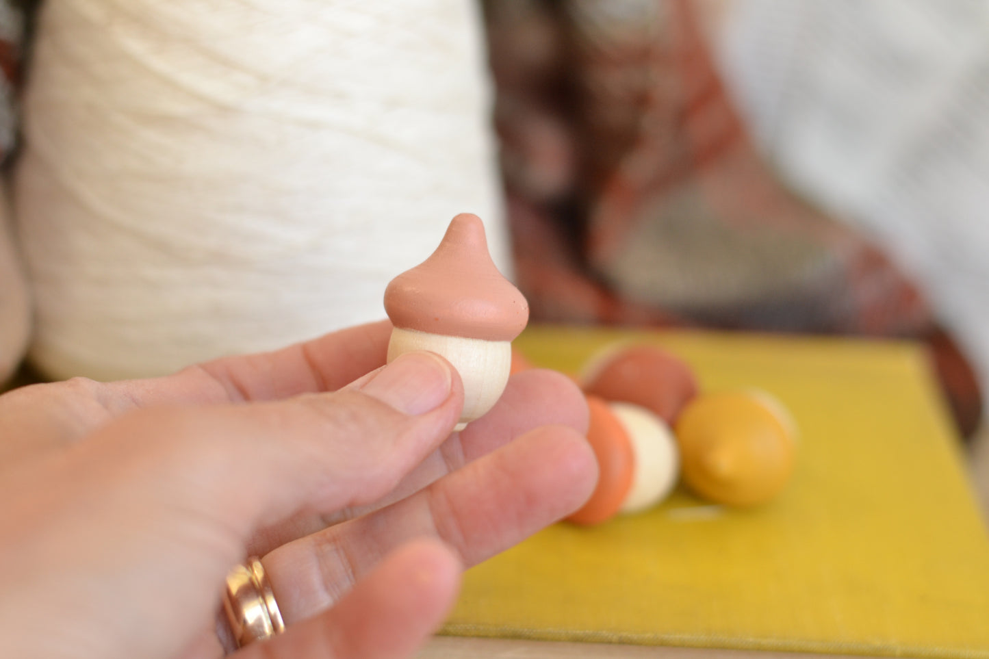 Unpainted Wood Acorns - Set of 10