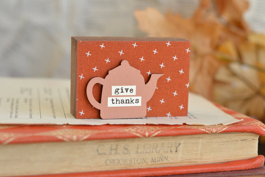 Orange and Dusty Pink Tea Sign - A26