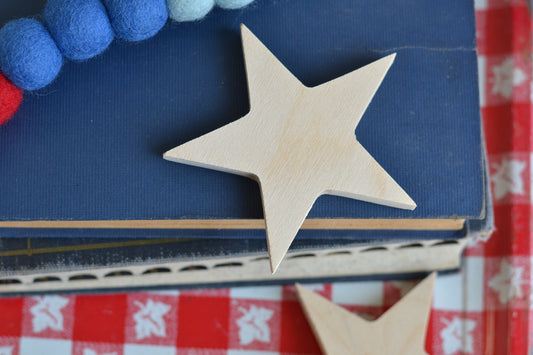 TWO Unfinished Wood Stars