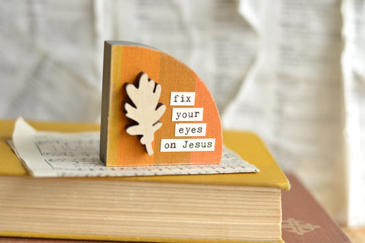 Rustic Fall Wood Block - B21