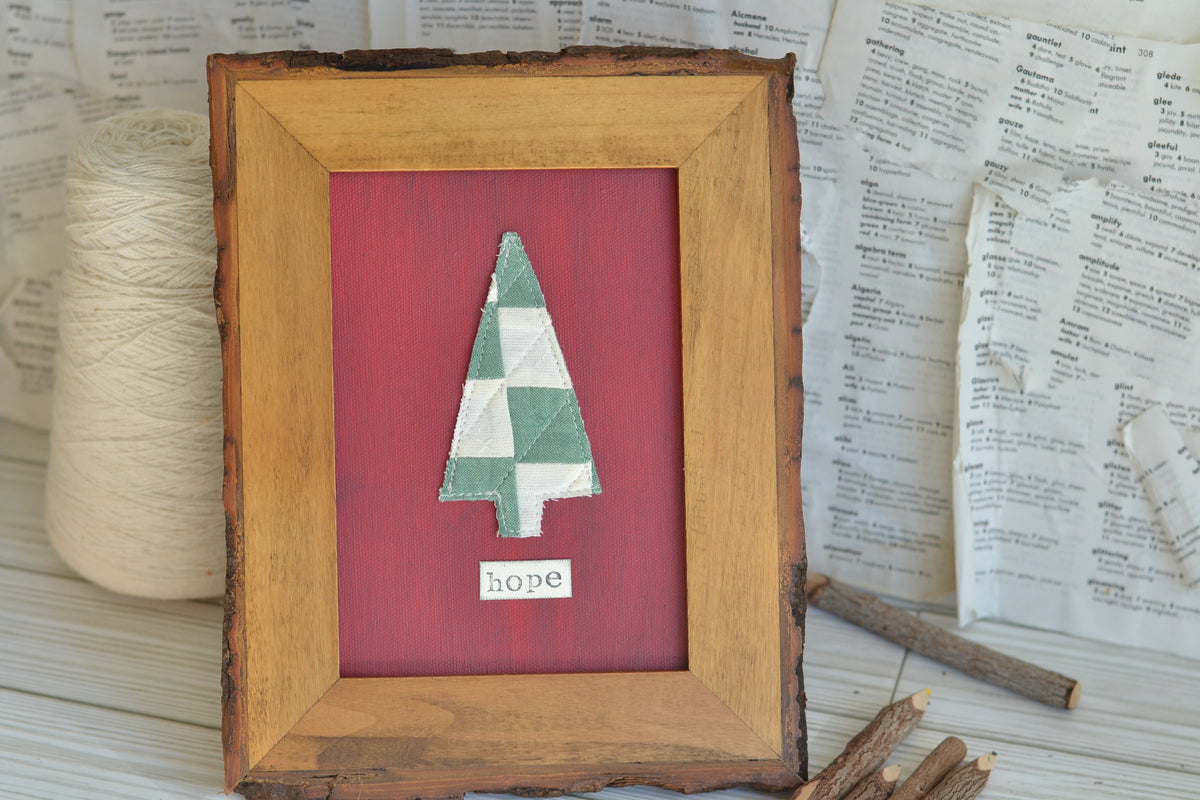 UNFRAMED Quilted Tree Textile Print - hope