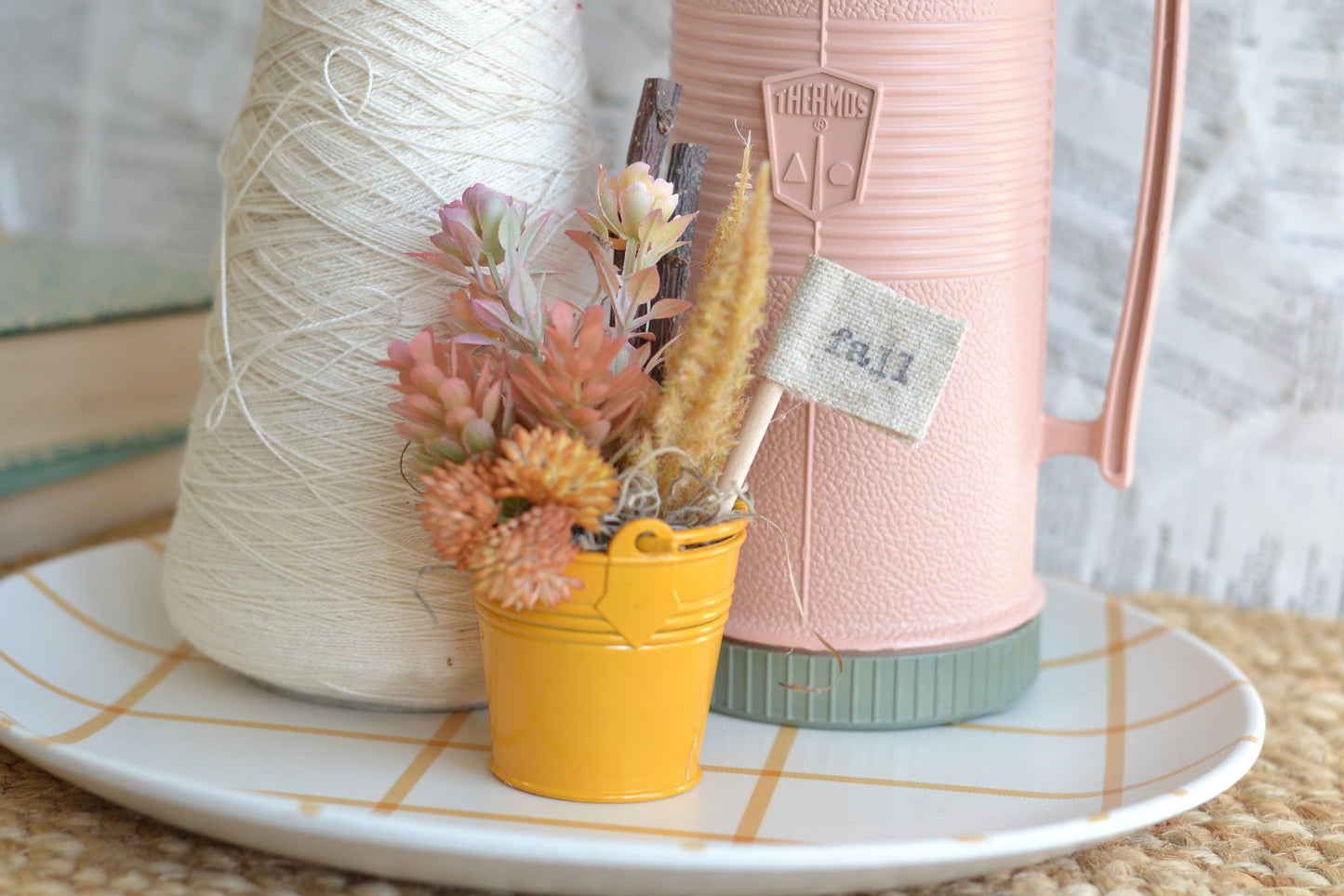Autumn Gold Floral Mini Bucket - F43
