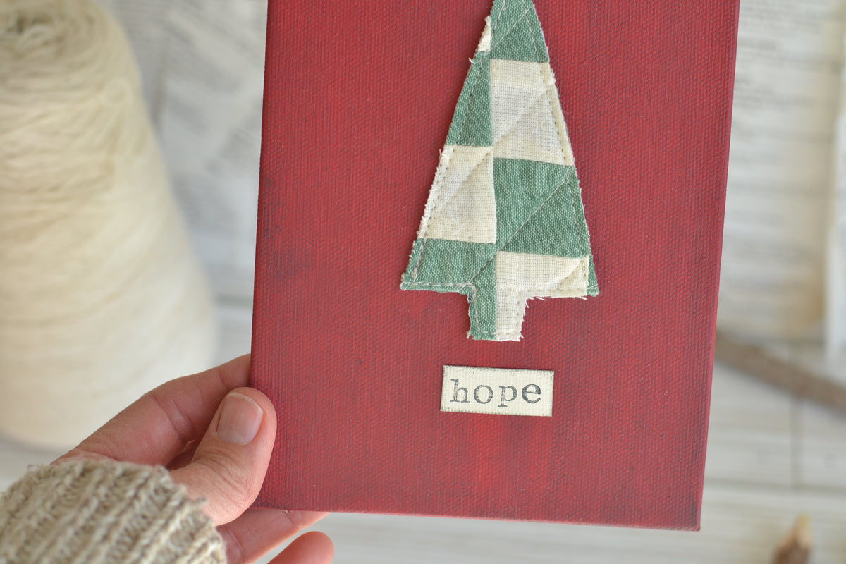 UNFRAMED Quilted Tree Textile Print - hope