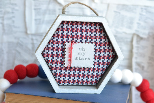 Patriotic Hexagon Shadowbox - oh my stars!