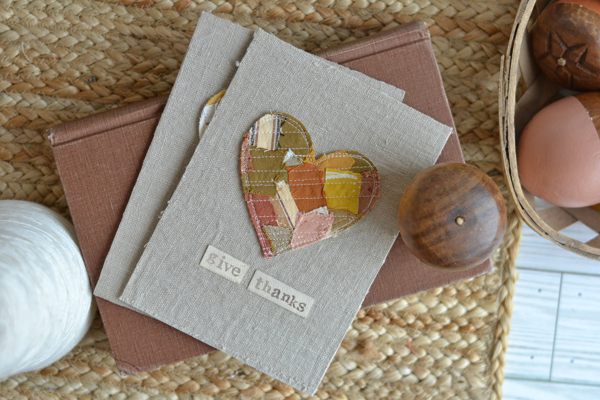 5x7 Textile Art Print - Give Thanks *frame not included
