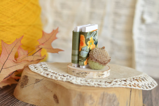 Sage Green Mini Fabric Bolt Log Slice Sign M19
