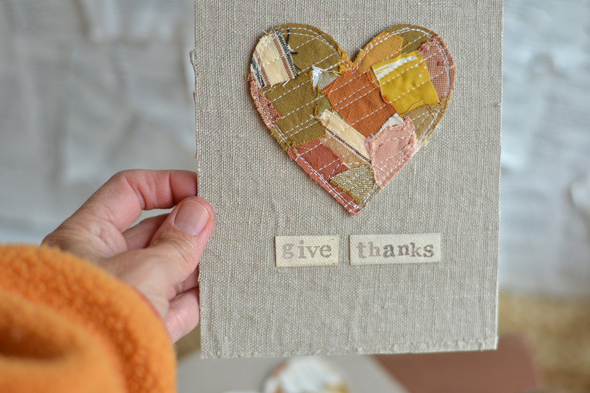 5x7 Textile Art Print - Give Thanks *frame not included