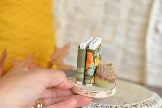 Sage Green Mini Fabric Bolt Log Slice Sign M19