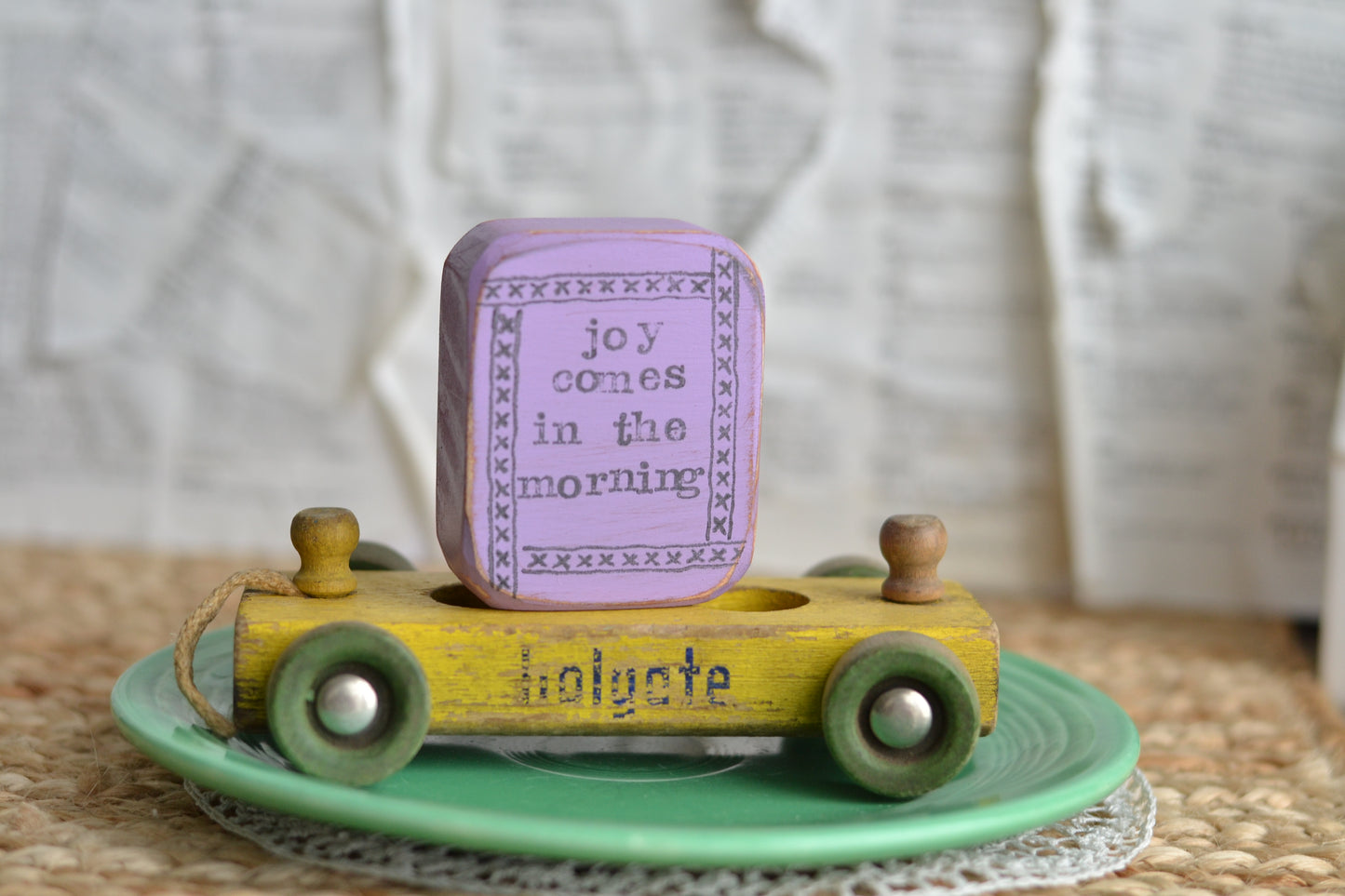Lavender Joy Sign -hand stamped