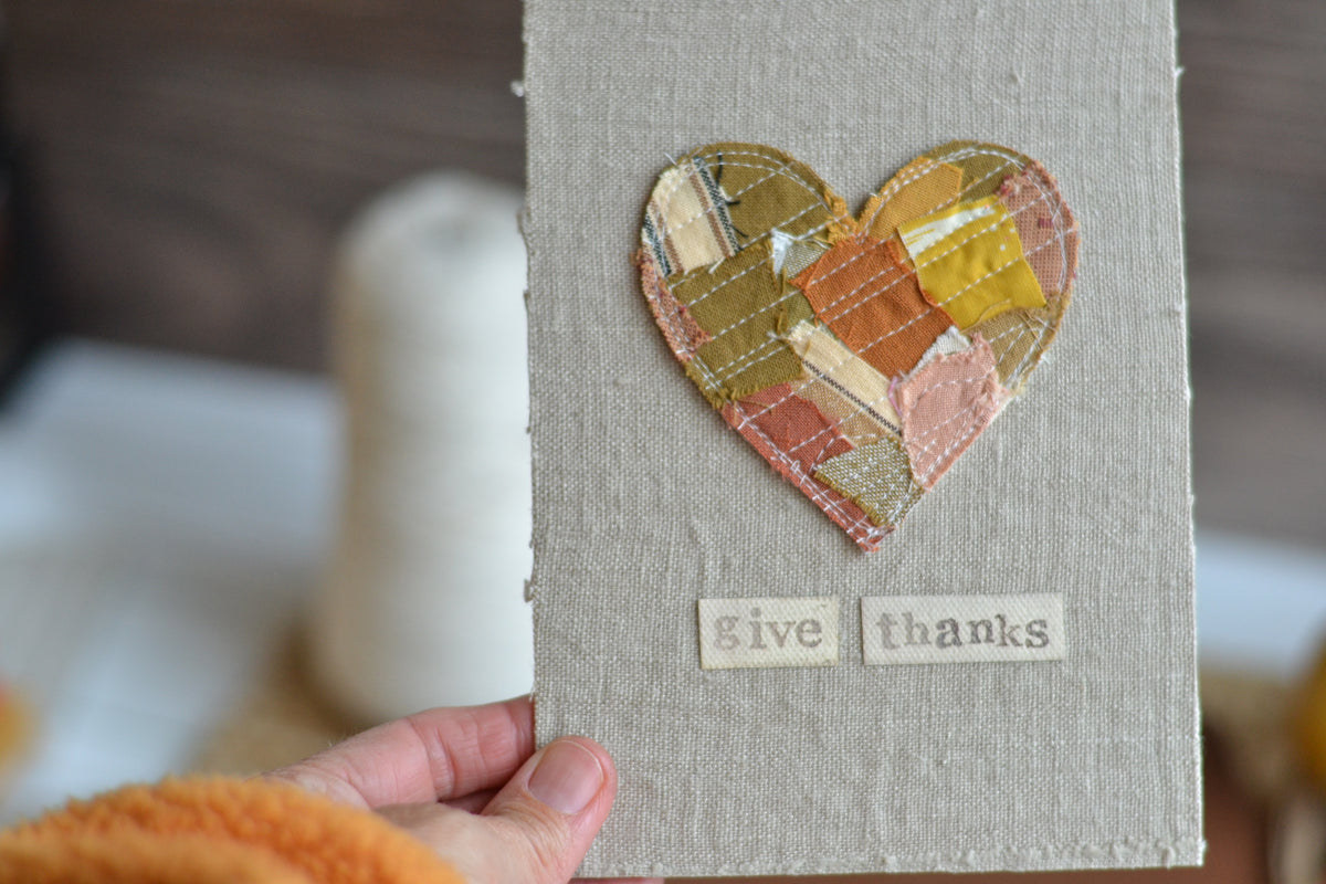 5x7 Textile Art Print - Give Thanks *frame not included