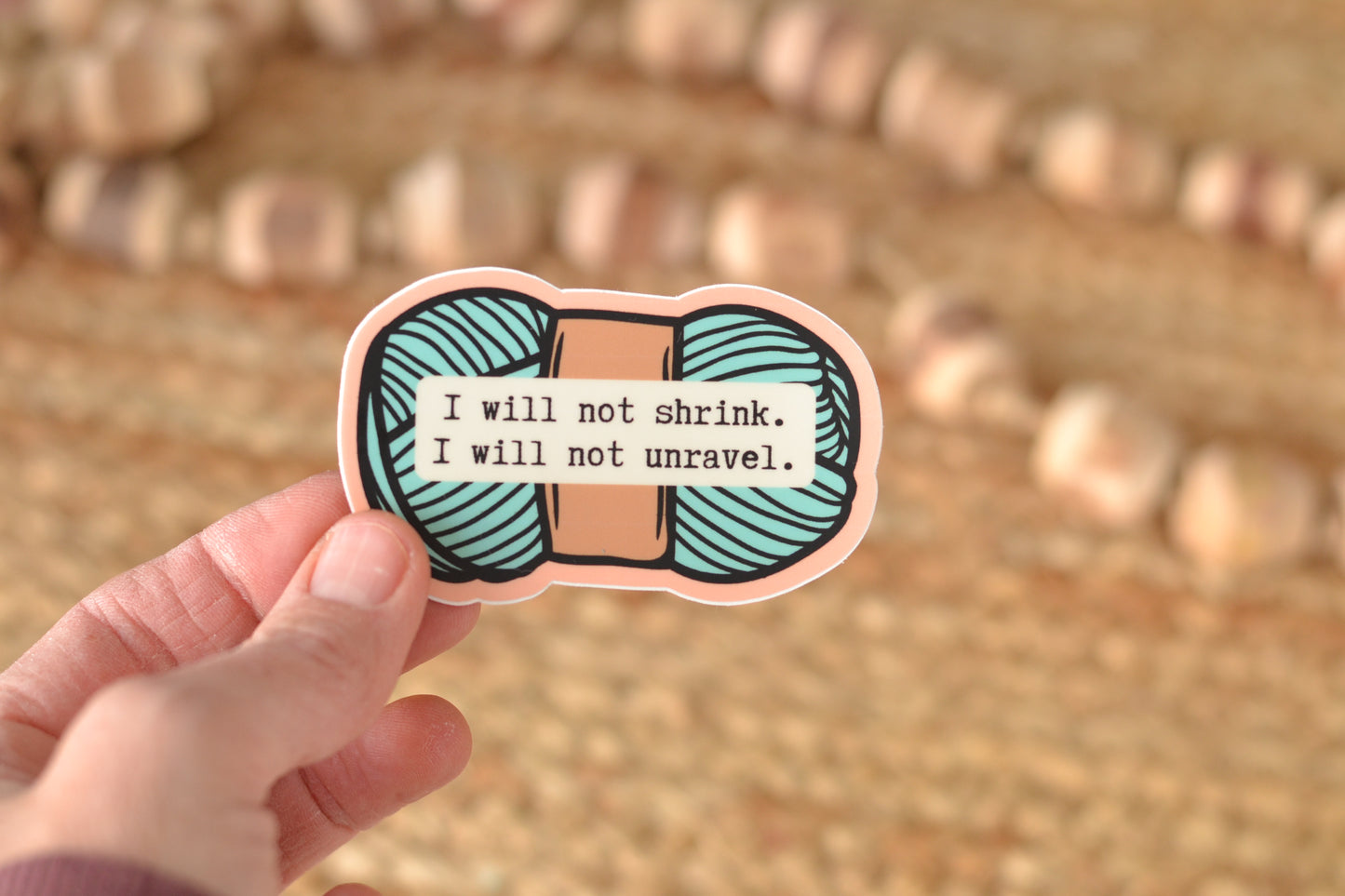 Blue Yarn - I will not shrink - Use code STICKERS for free shipping on sticker orders-