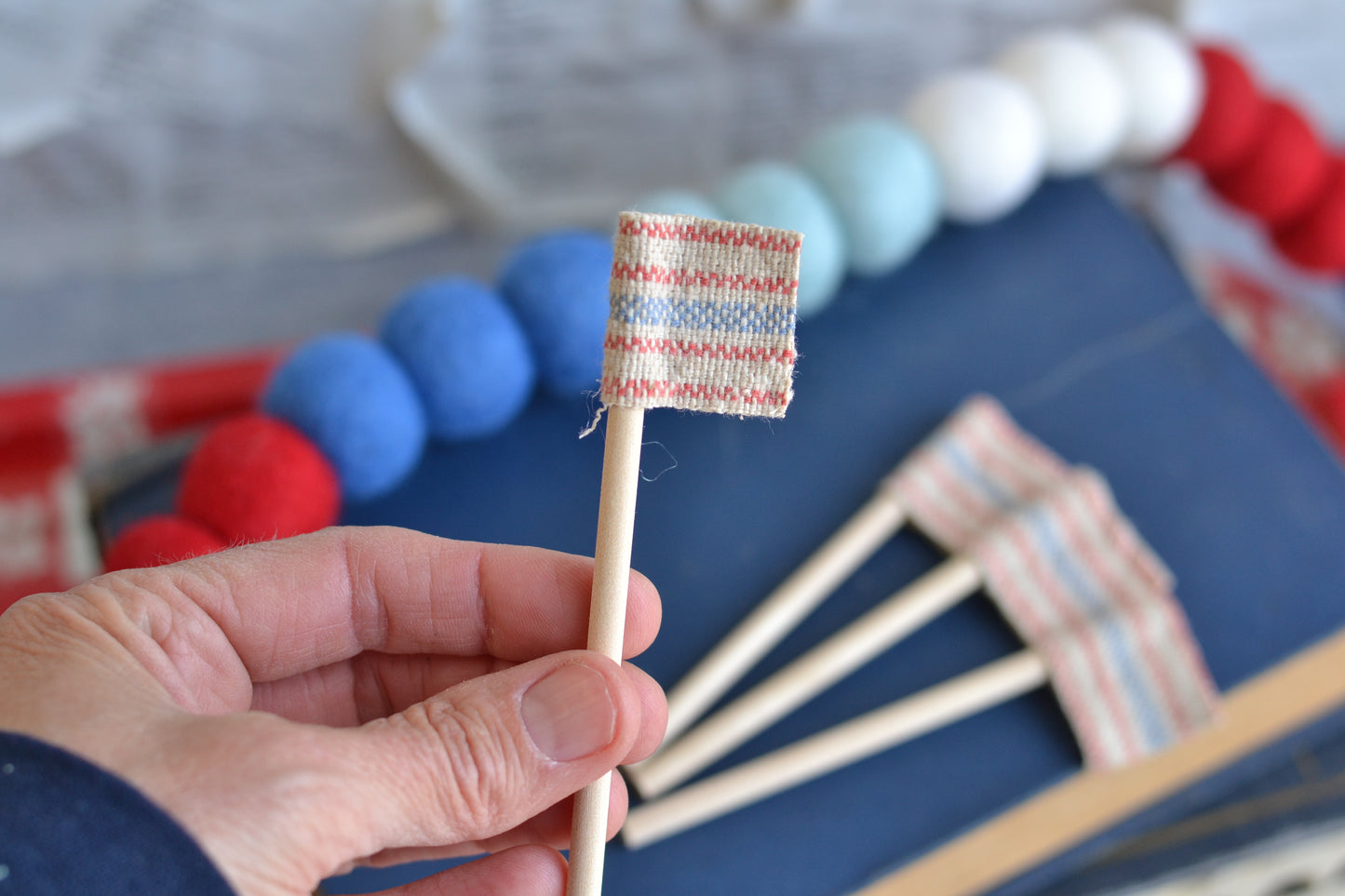 Mini Flags STRIPED - Set of FOUR