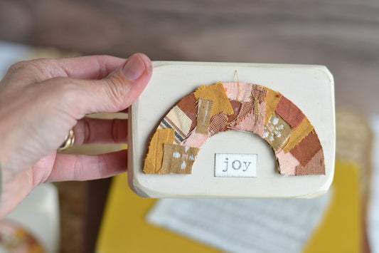 Rustic Fall Rainbow Wood Block - B15