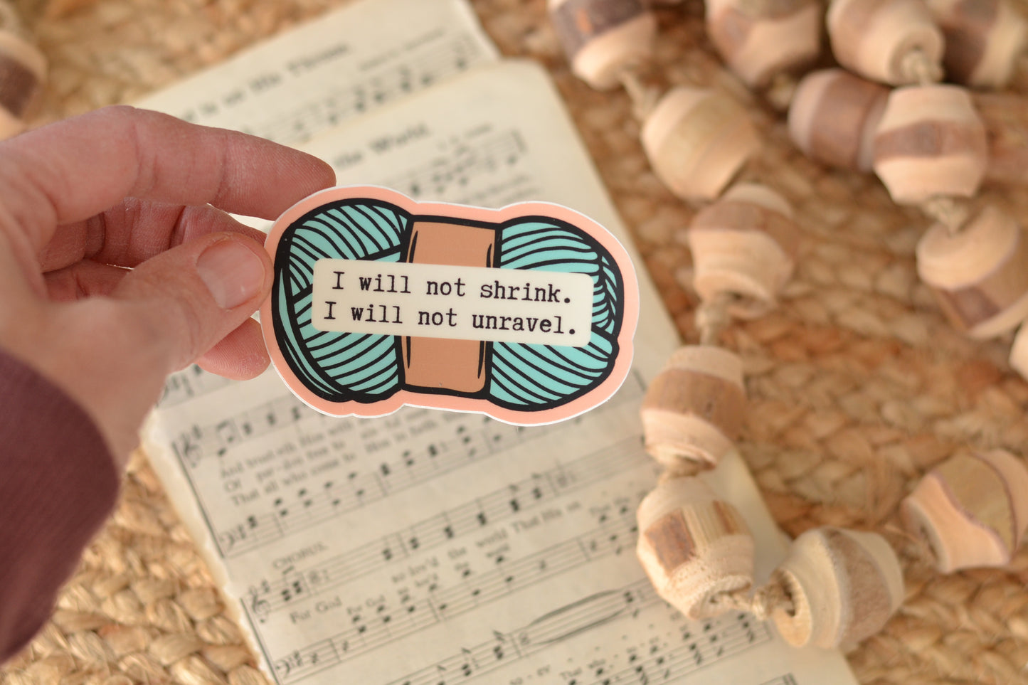 Blue Yarn - I will not shrink - Use code STICKERS for free shipping on sticker orders-