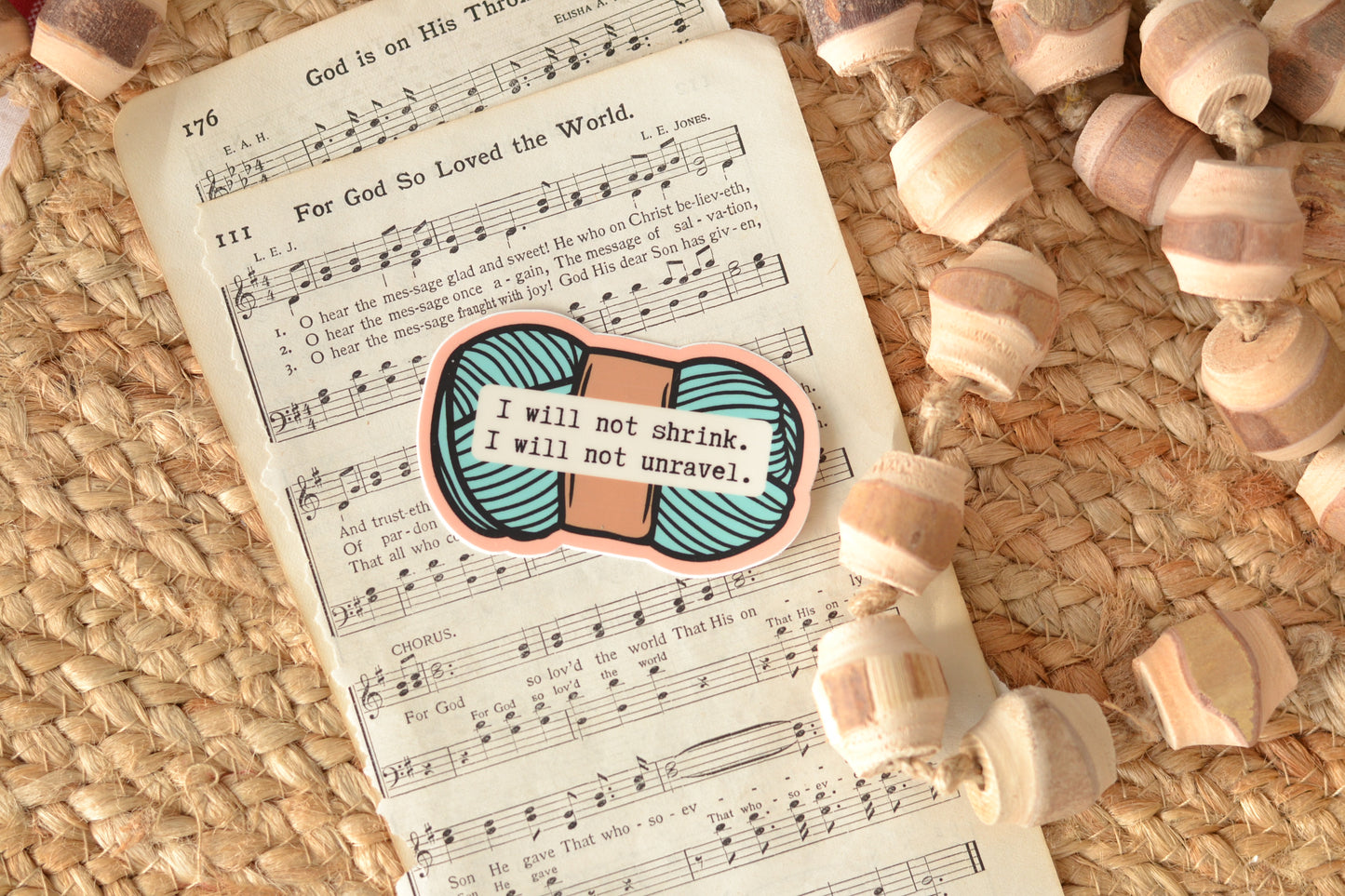 Blue Yarn - I will not shrink - Use code STICKERS for free shipping on sticker orders-